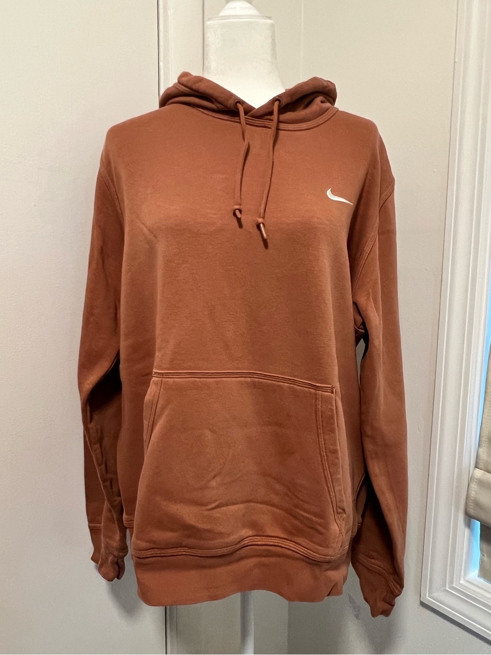 Nike Sportswear Oversized Fleece Hoodie Burnt Orange Rust Size L